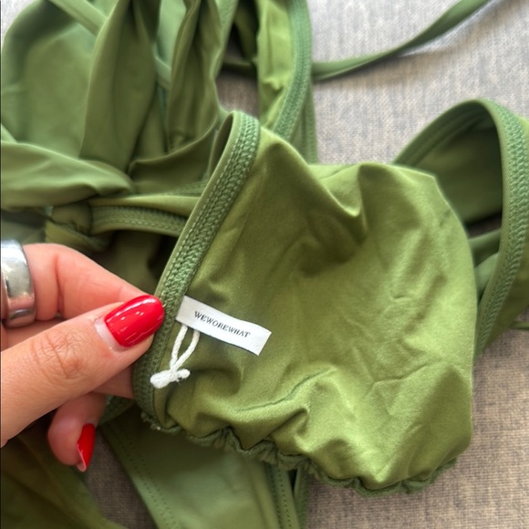 WeWoreWhat Halter Court Green Bikini Set Size M - Picture 5 of 6